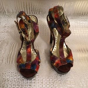 BCBGirls Two strap open toe Heels